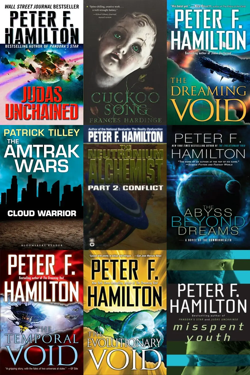 Valentine Books for Book Lovers - PETER F. HAMILTON BOOK COLLECTION!  SCIENCE FICTION! NINE GREAT TITLES!   This auction is  for all NINE of these great PETER F. HAMILTON books together. The